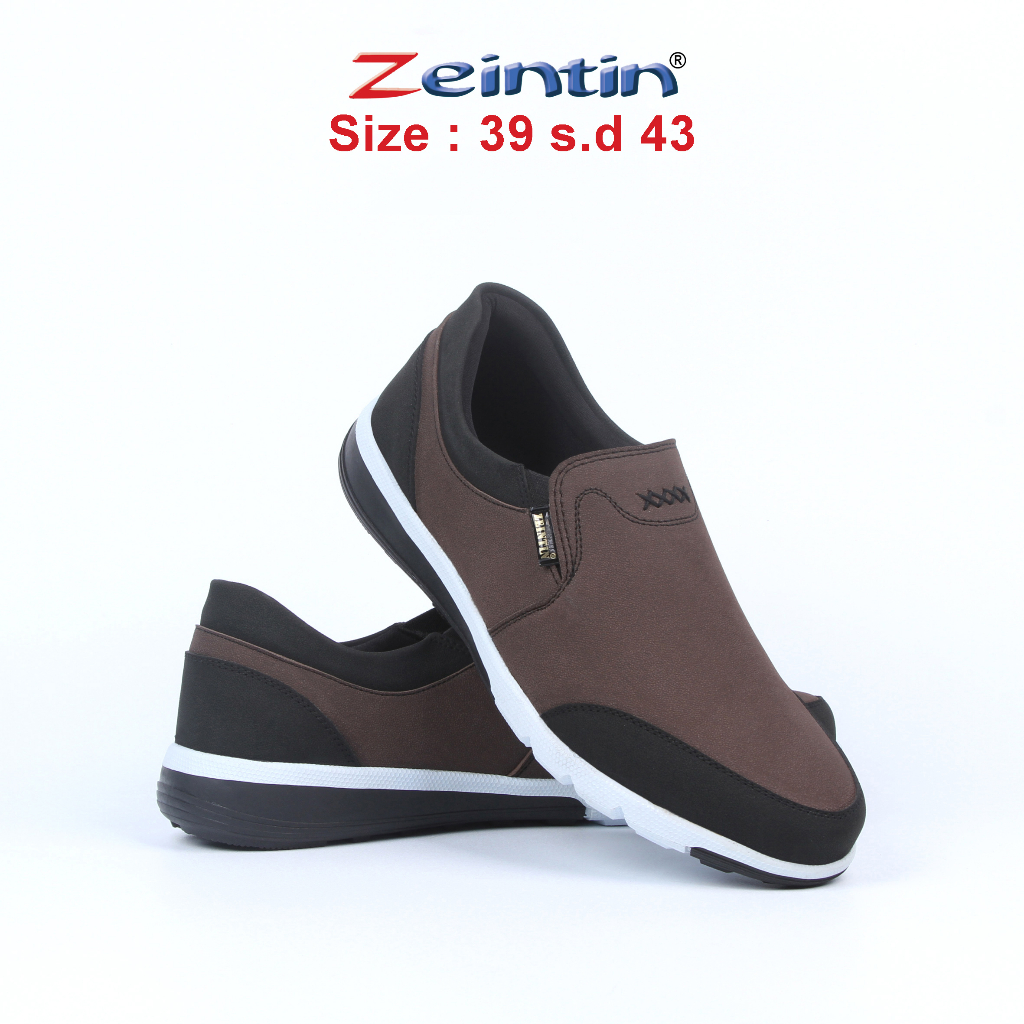 Zeintin - Sepatu Pria Sneakers Slip On Kasual dan Sporty Original Sepatu Santai Bahan Sintetis Zeintin BJ