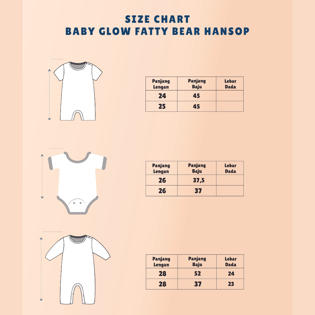 HANSOP BABY OVERALL JUMPSUIT SLLEPSUIT BAYI JUMPER BABY GLOW MOTIF FATTY BEAR SNI UNISEX