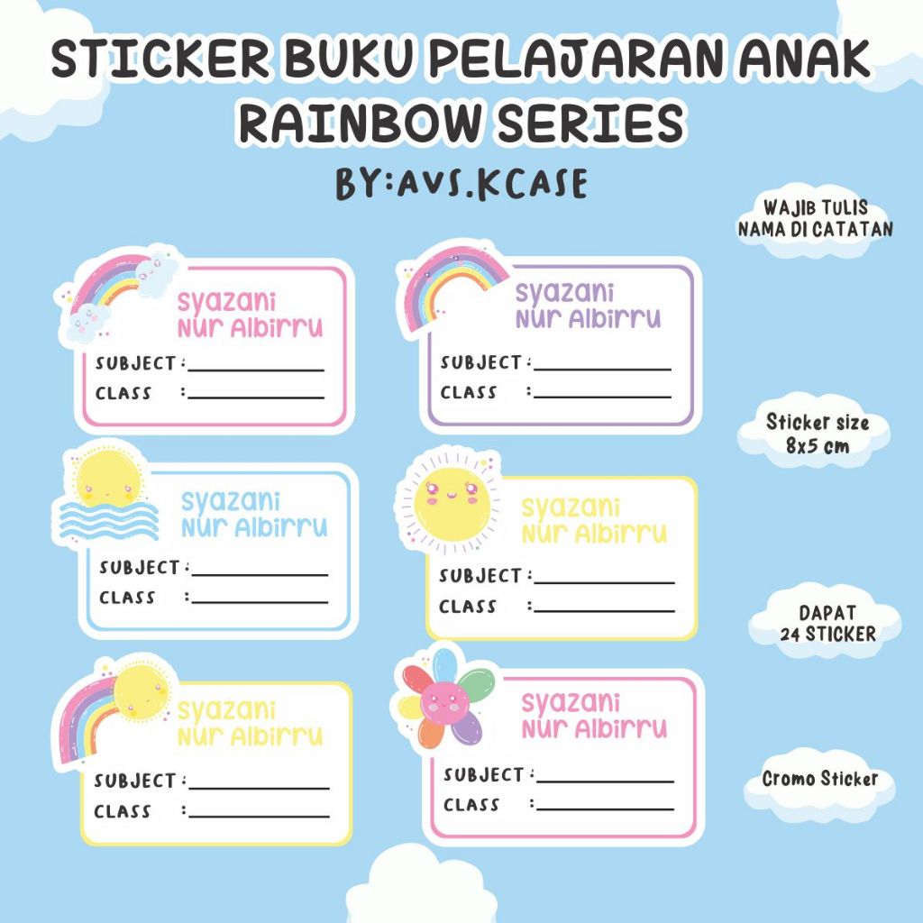 

STICKER BUKU RAINBOW SERIES