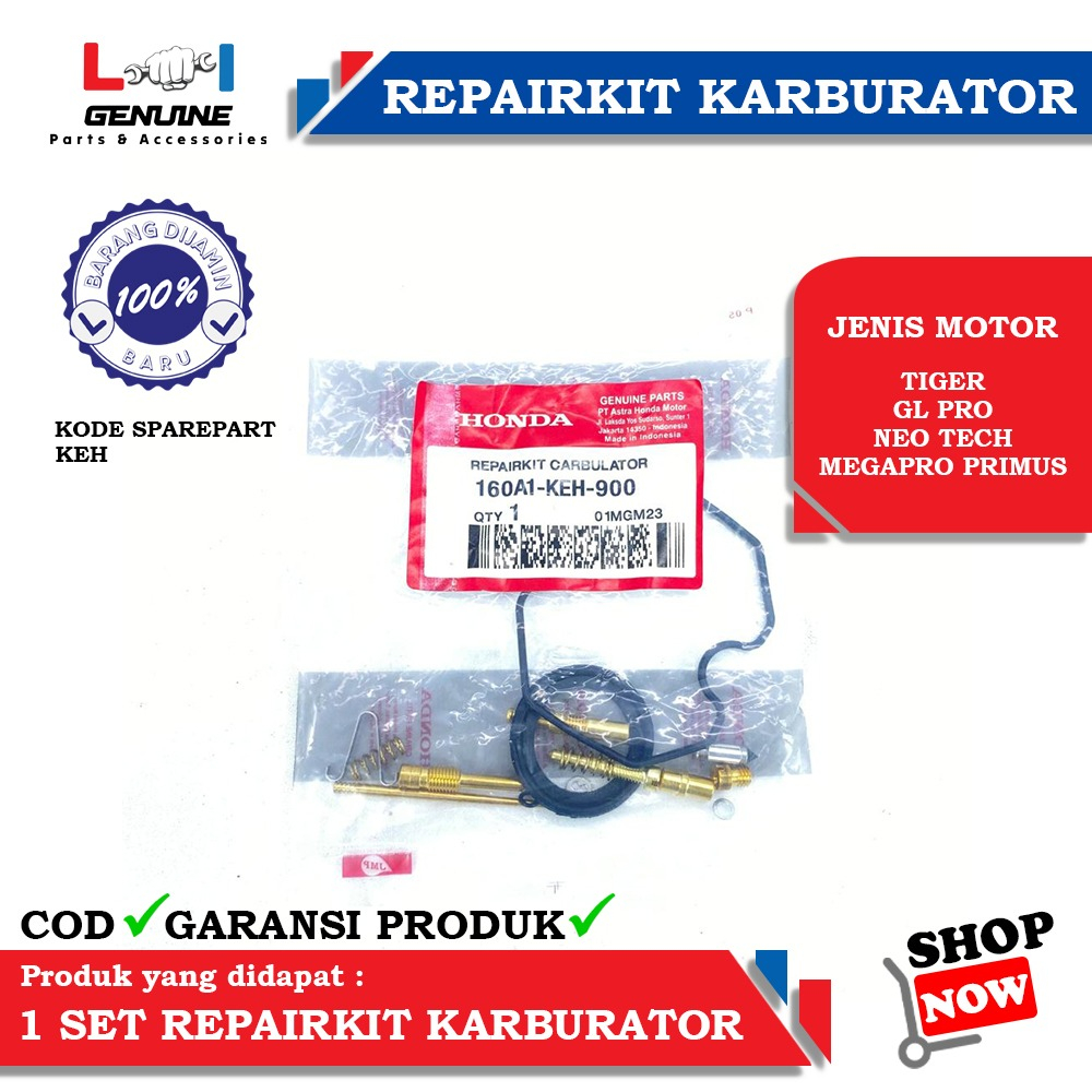 -LOI- REPAIRKIT KARBURATOR HONDA TIGER GL PRO MEGAPRO PRIMUS NEOTECH KEH