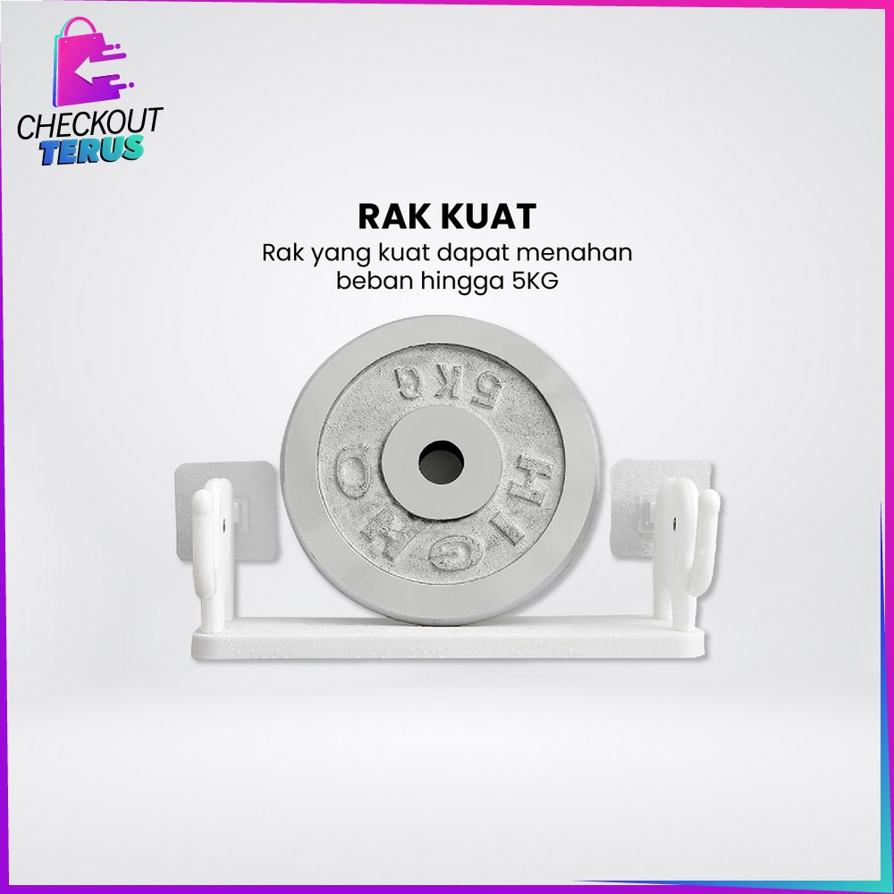 CT C864 Rak Dinding Tempel Kamar Mandi Motif Gajah Tanpa Paku Serbaguna Storage Rack Rak Dapur dengan Gantungan Multifungsi