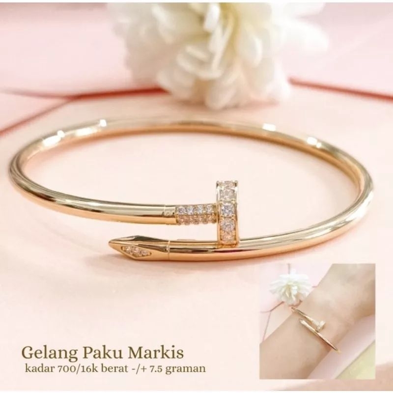 Gelang Bangle Paku Koleksi Josean Emas Asli
