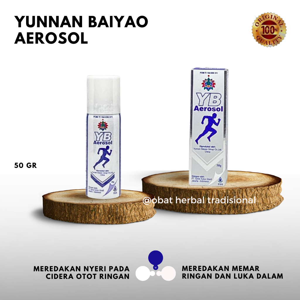 Yunnan Baiyao Aerosol spray - YB Aerosol Spray Isi 85 gr  50 gr obat gosok untuk nyeri otot rematik memar dan keseleo