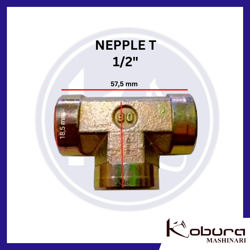 Nepple T 1/2 Inch besi