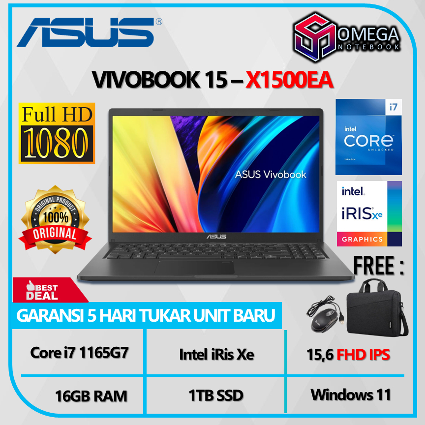 ASUS VIVOBOOK 15 X1500EA i7 1165G7 16GB 1TB SSD iRis Xe 15,6 FHD Windows 11 Pro