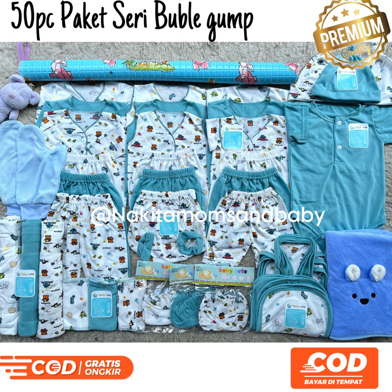 50pc Paket Lahiran Super Hemat Komplit Baju bayi,PERLAK,HANDUK TEBAL ,bayi baru lahir/Newborn,3-6 dan 6-12 SNI Promo 8.8