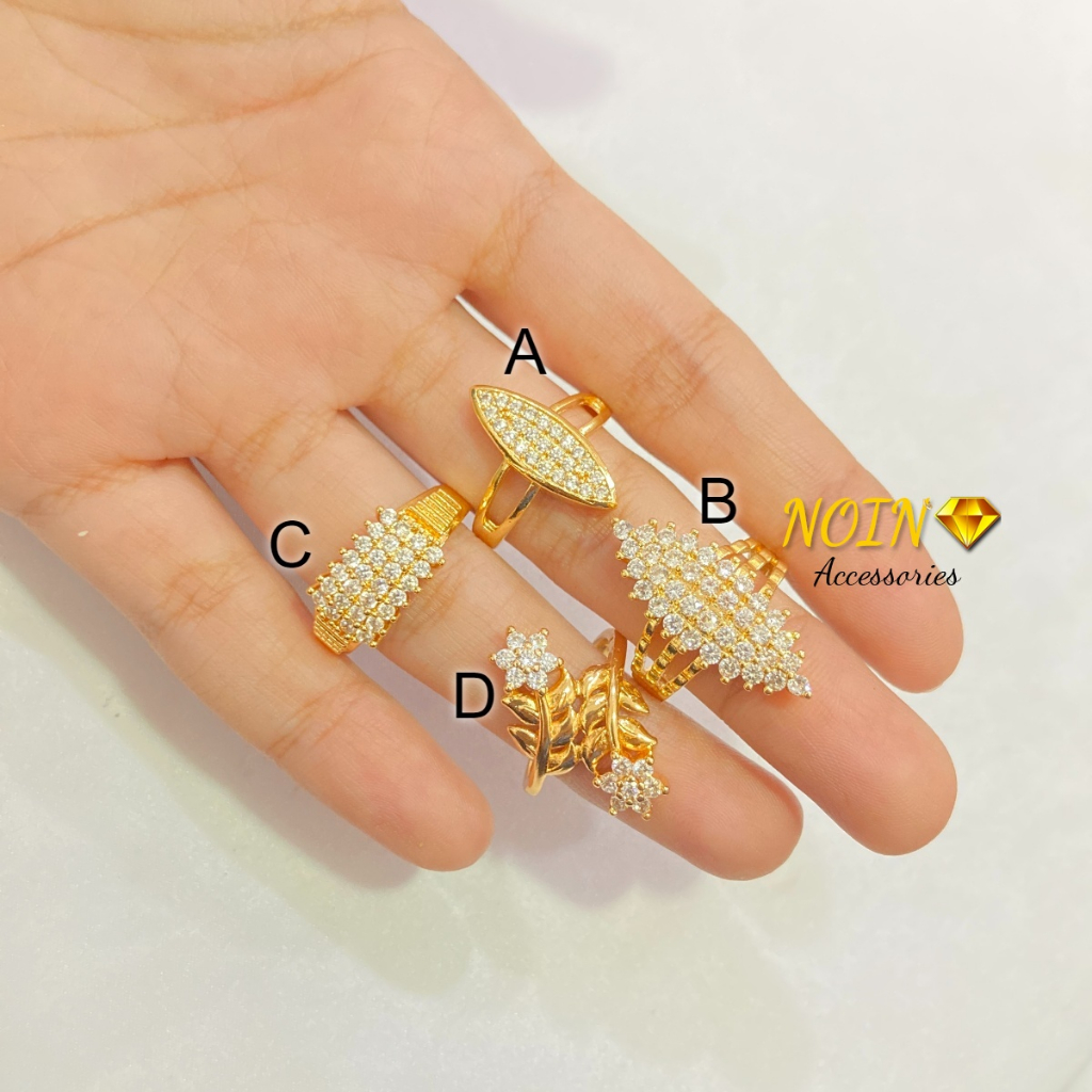 Cincin Lapis Emas Permata 18K Aksesoris Perhiasan C#15