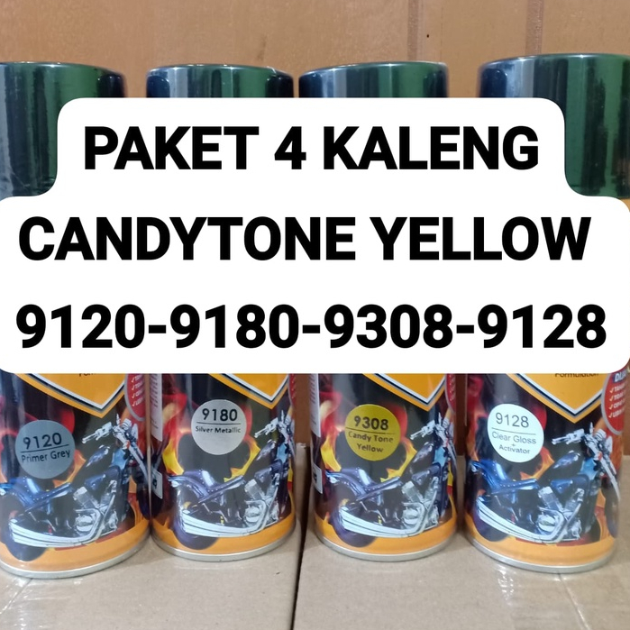 PAKET LENGKAP WARNA CANDYTONE 4 PCS DITON PREMIUM Pilok Cat Semprot Candy Tone (Epoxy - Met Silver - Candy Tone - Clear) 4pcs x 400ml