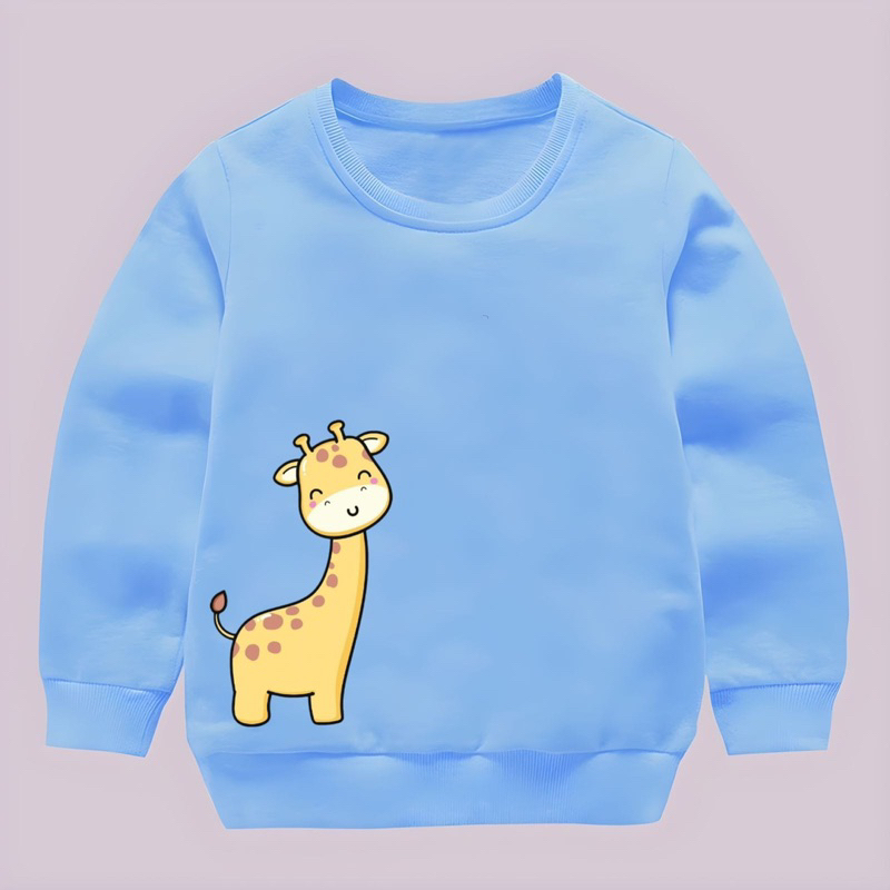 Sweater crewneck anak GIRAFFE baju anak laki laki perempuan size 2-10 tahun