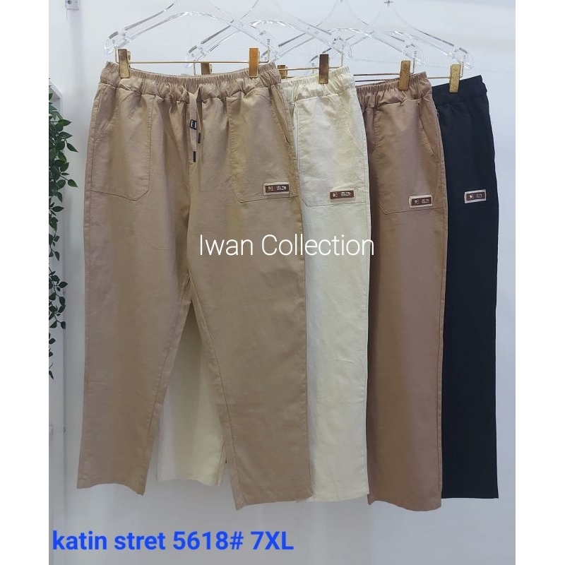 New Series 5618# ( 2XL, 3XL, 5XL, 7XL ) Celana Wanita Katun Stret import premium COOPER
