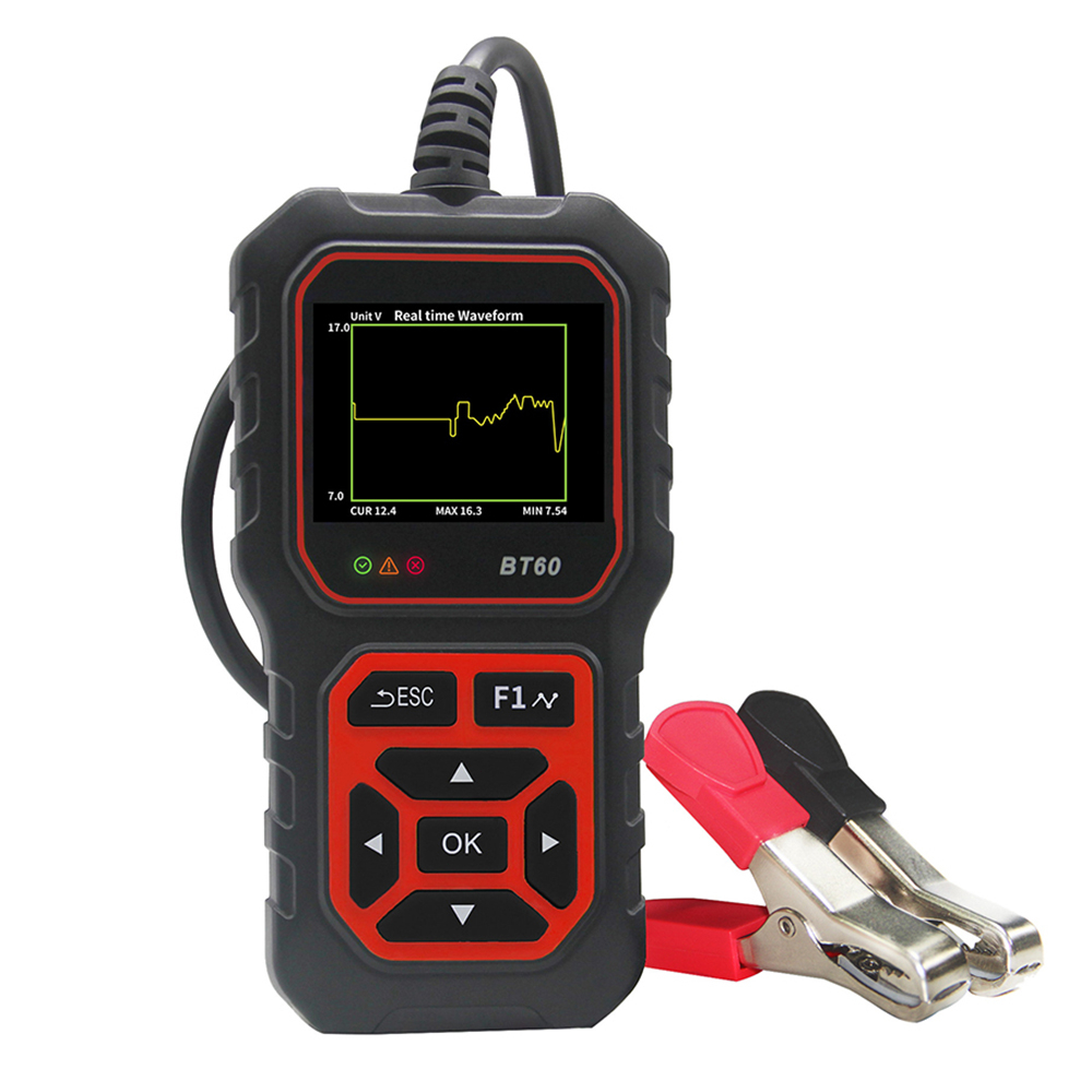 6V 12V 24V Car Battery Tester Digital Battery Analyzer Charging Cranking System Tester with 2.4 inch TFT Color Screen for Car Motorcycle Truck