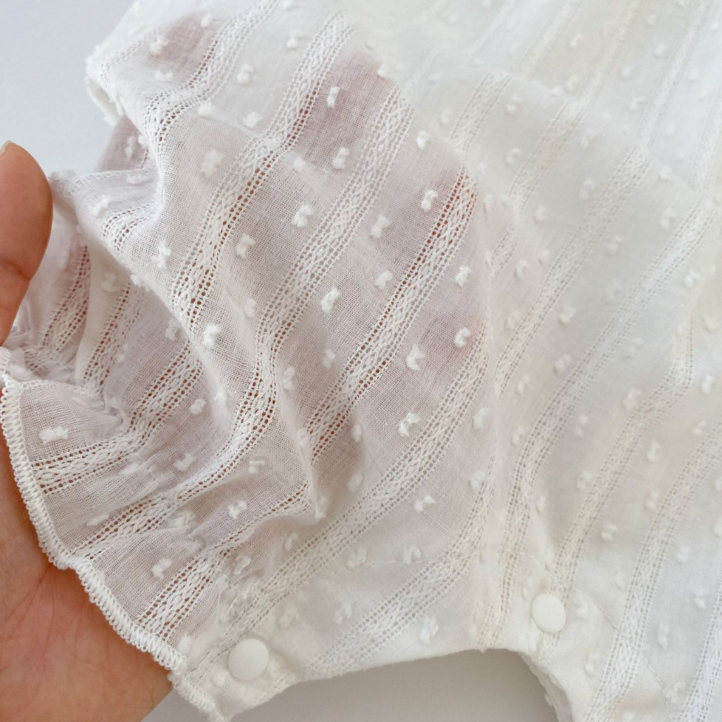 0-18bln JUMPER ANAK PUTIH LACE JUMPSUIT ROMPER PAKAIAN BAYI BAJU PEREMPUAN DDWJ DY