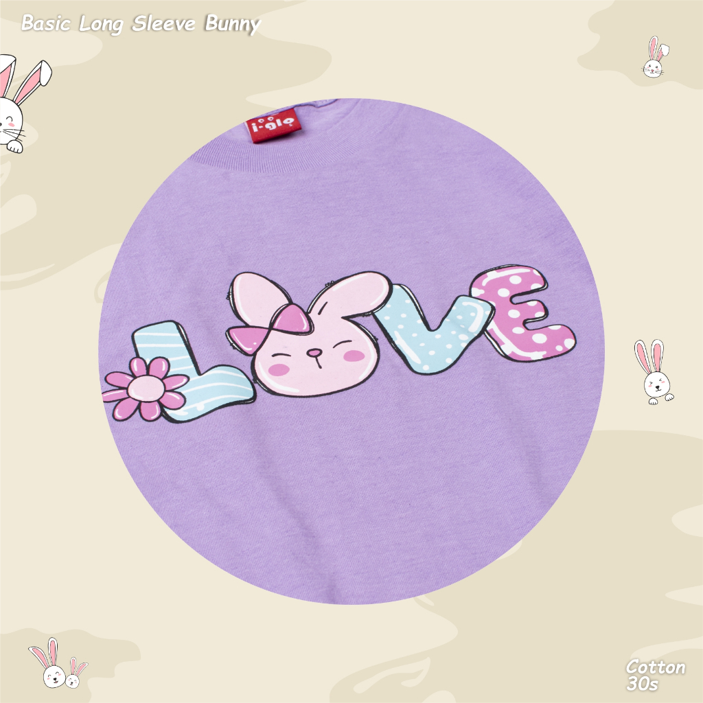 Joy Kids Kaos Atasan Anak Perempuan Lengan Panjang (longsleeve bunny) 1-12 Tahun