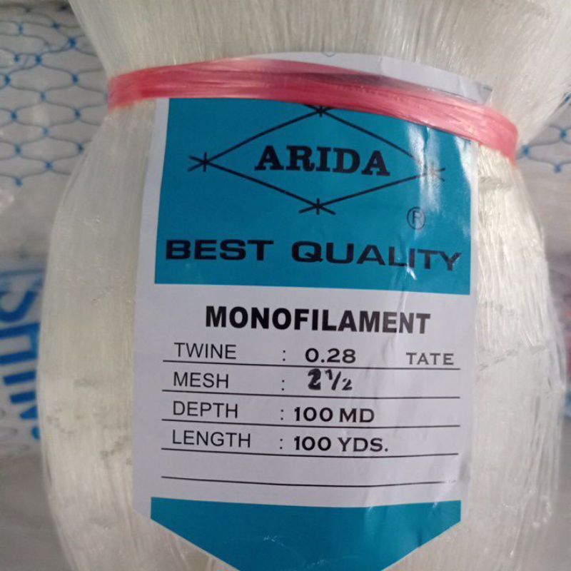 jaring ikan ARIDA 2½ inchi 0.28 100md/100yds TATE jaring ikan arida