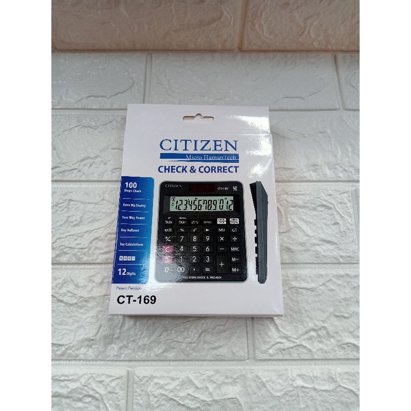 

KALKULATOR CITIZEN CT 169 ORIGINAL - KALKULATOR 12 DIGIT - CHECK AND CORRECT SUPER GRADE