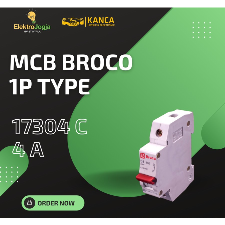 BROCO MCB 1P C 4A 17304C SNI ORIGINAL / MCB BROCO 4 AMPERE
