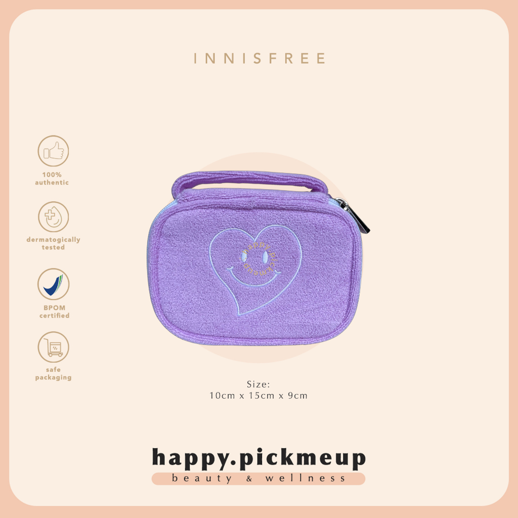 Innisfree - Purple Towel Travel Pouch / Make Up Bag Serbaguna Tas