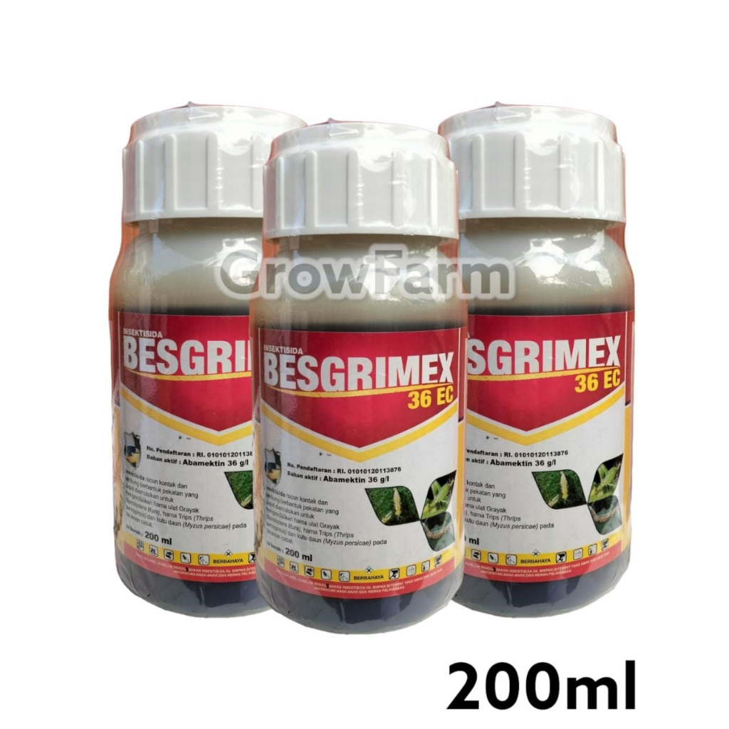 BESGRIMEX 36 EC 200ml Insektisida Abamektin 36g/l Ampuh Atasi Hama Tanaman Abamectin Tertinggi Dikel