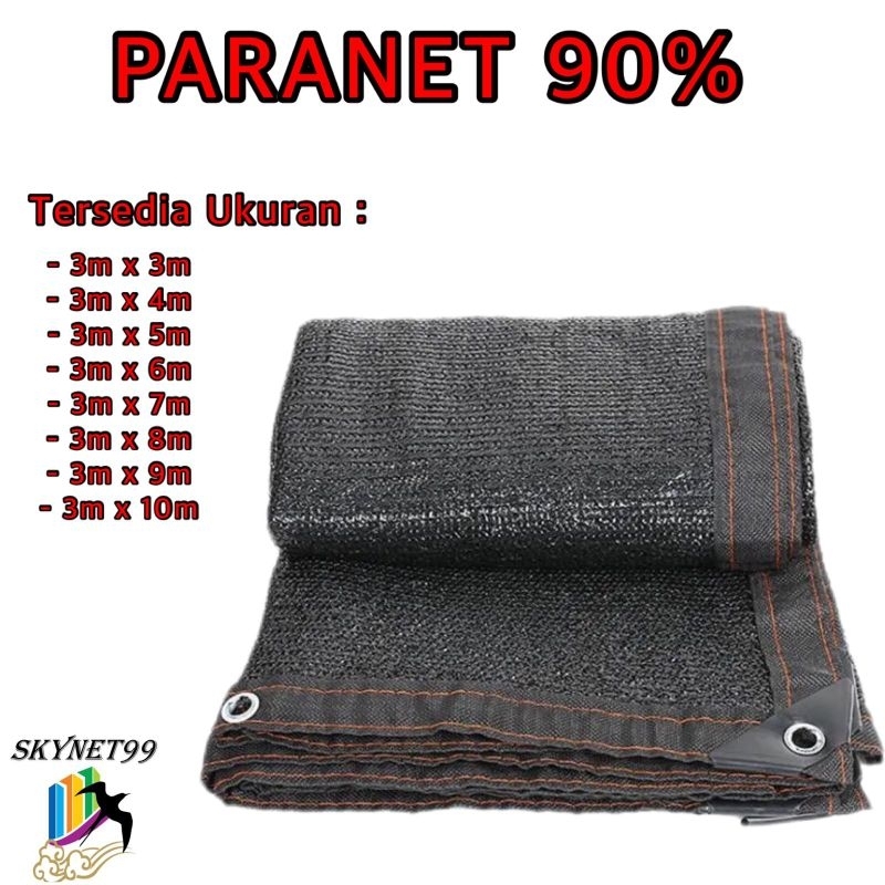 PARANET 95 %  / SUNSHADE NET DENGAN CINCIN LOGAM BULAT DI SETIAP SUDUT ( UK 3x3 - 3x10 )