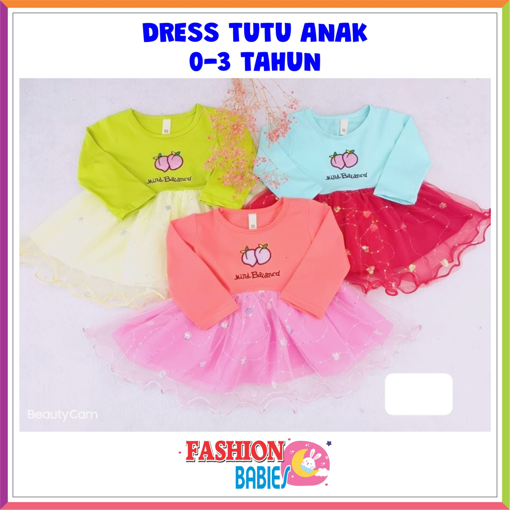 DRESS IMPORT TUTU LENGAN PANJANG / ROK BAYI PEREMPUAN / BABY GIRL DRESS ❤ FashionBabies ❤