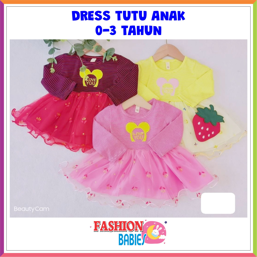 DRESS IMPORT TUTU LENGAN PANJANG / ROK BAYI PEREMPUAN / BABY GIRL DRESS ❤ FashionBabies ❤