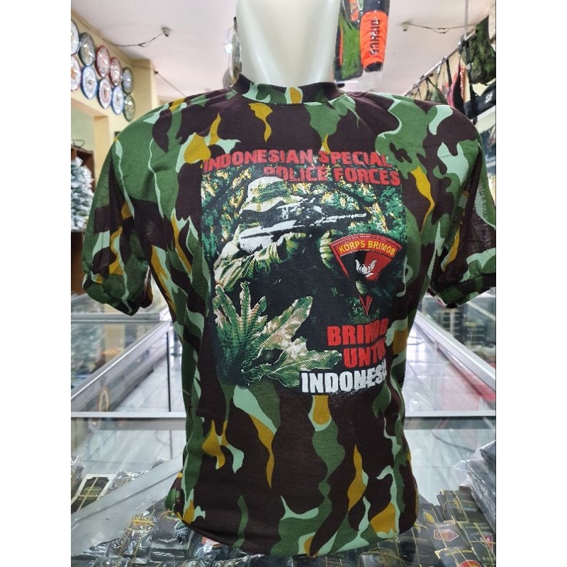 kaos loreng Brimob Besar Baru | kaos oblong Army  | kaos dalam Logo Loreng | kaos Loreng Logo