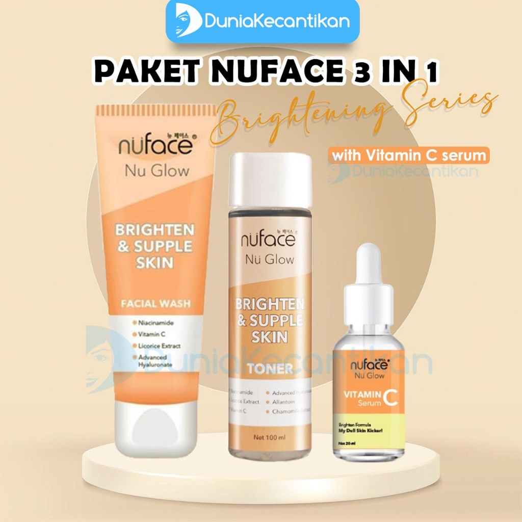 Nuface Skincare Fuji Brighten &amp; Supple Skin Paket Brightening Nu Face Nu Glow Paket Skincare Mencerahkan Wajah