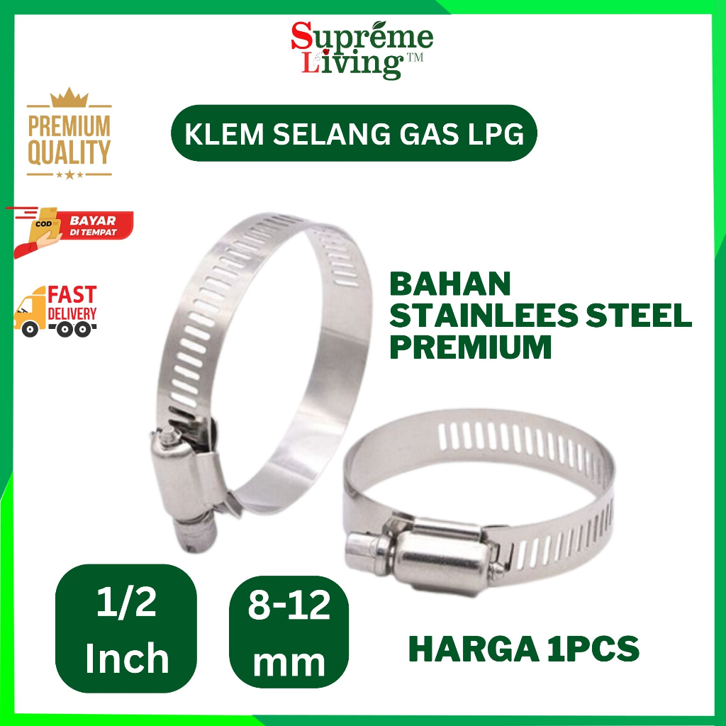 Klem Selang Gas LPG Alat Penguat Selang Gas Stainless Steel