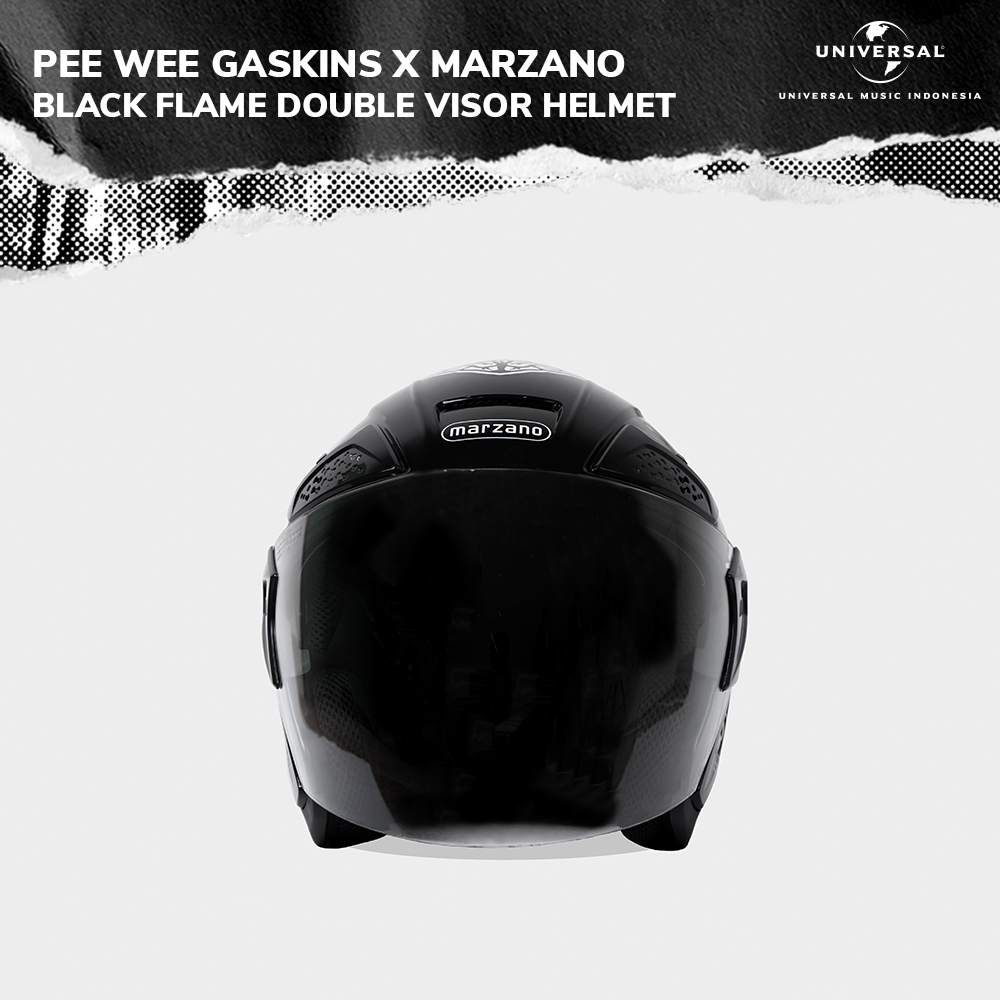 Pee Wee Gaskins x Marzano – Black Flame Half Face Double Visor Helmet