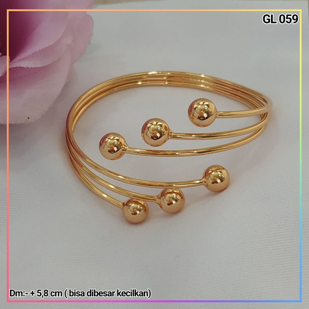 Gelang xuping gelang dewasa bangkok boba perhiasan wanita murah lapis emas gold GL 059