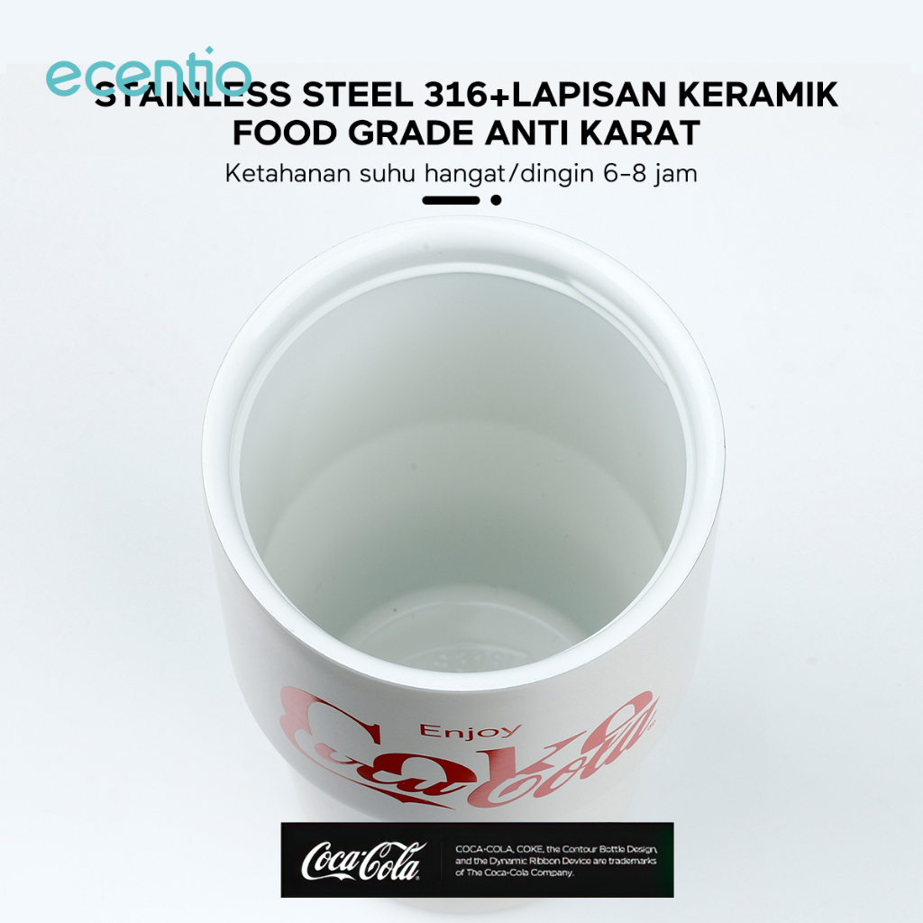 FOODI Coca-Cola Tumbler Coffee Cup Tumbler Mug 316 Stainless Cangkir Sippy Mug Travel Cangkir Kopi Mini