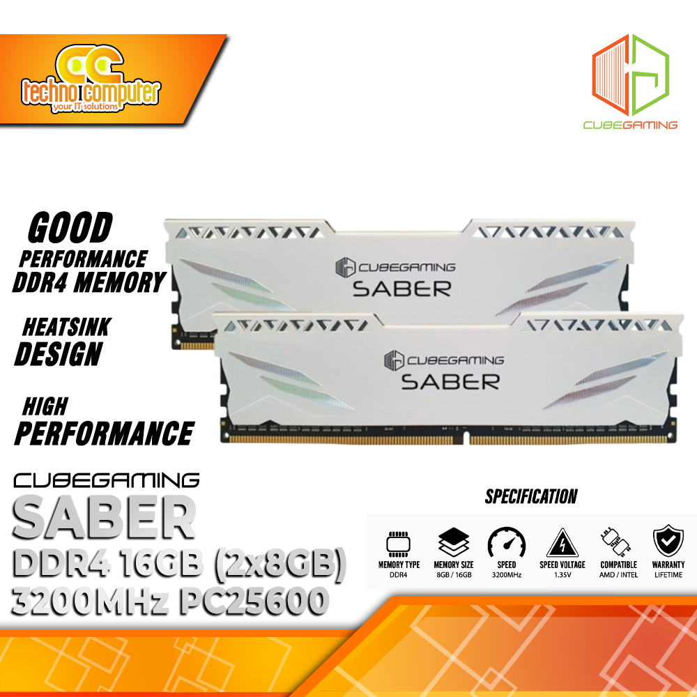 RAM  DDR4 CUBE GAMING SABER 16GB (2x8GB) Kit 3200Mhz