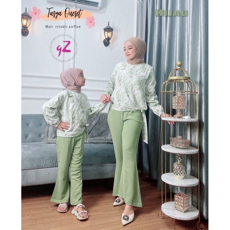 Oneset/Setcel setelan celana couple ibu dan anak ORI By Gwenza