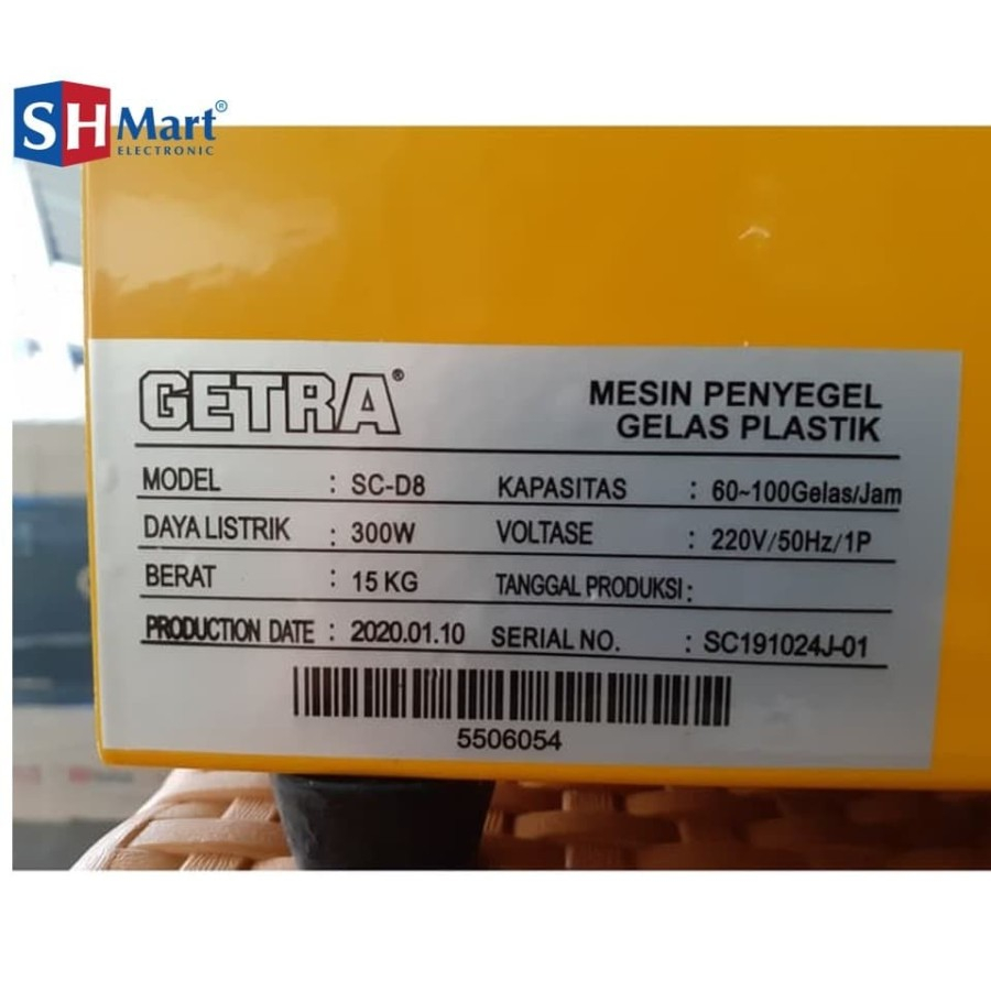 CUP SEALER GETRA SC-D8 / MESIN PENYEGEL GELAS PLASTIK SCD8 (MEDAN)