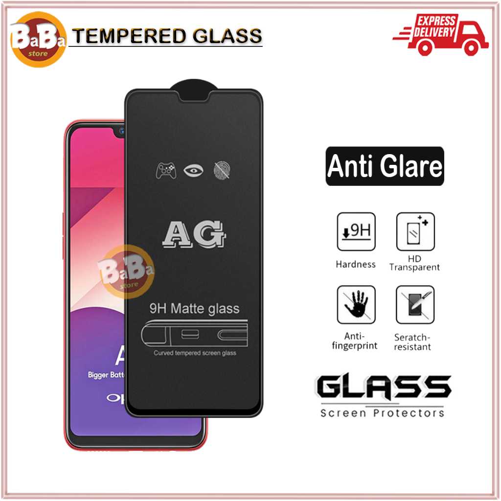 Tempered Glass Anti-Glare Oppo A1K/A3S/A5/A5S/A7/A8/A9/A11K/A12/A12E/A15/A15S/A16/A16E/A16K/A16S/A17