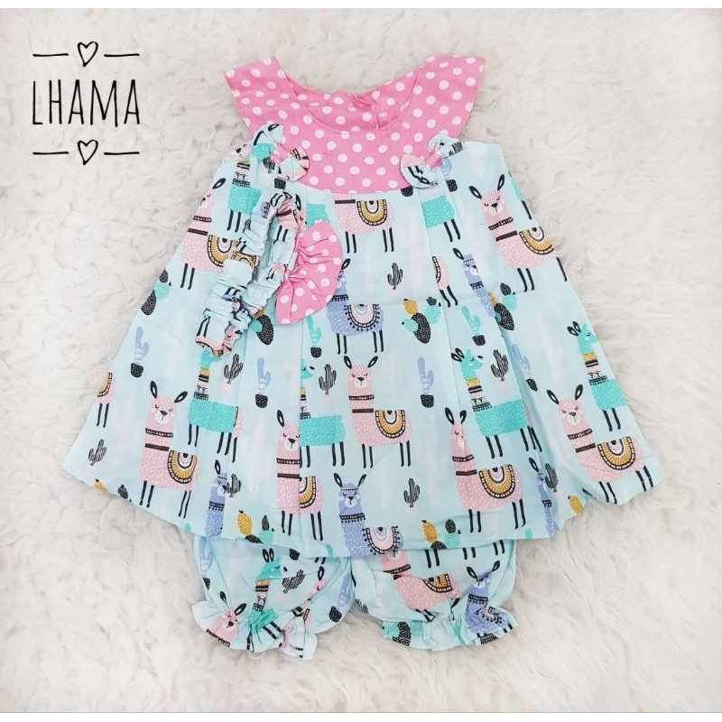 Dress Katun Bando Bayi Stelan Katun Bayi