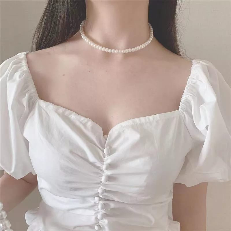 `ღ´ PHINKL `ღ´ Bando aksen mutiara girly Korea kualitas import pearl white putih