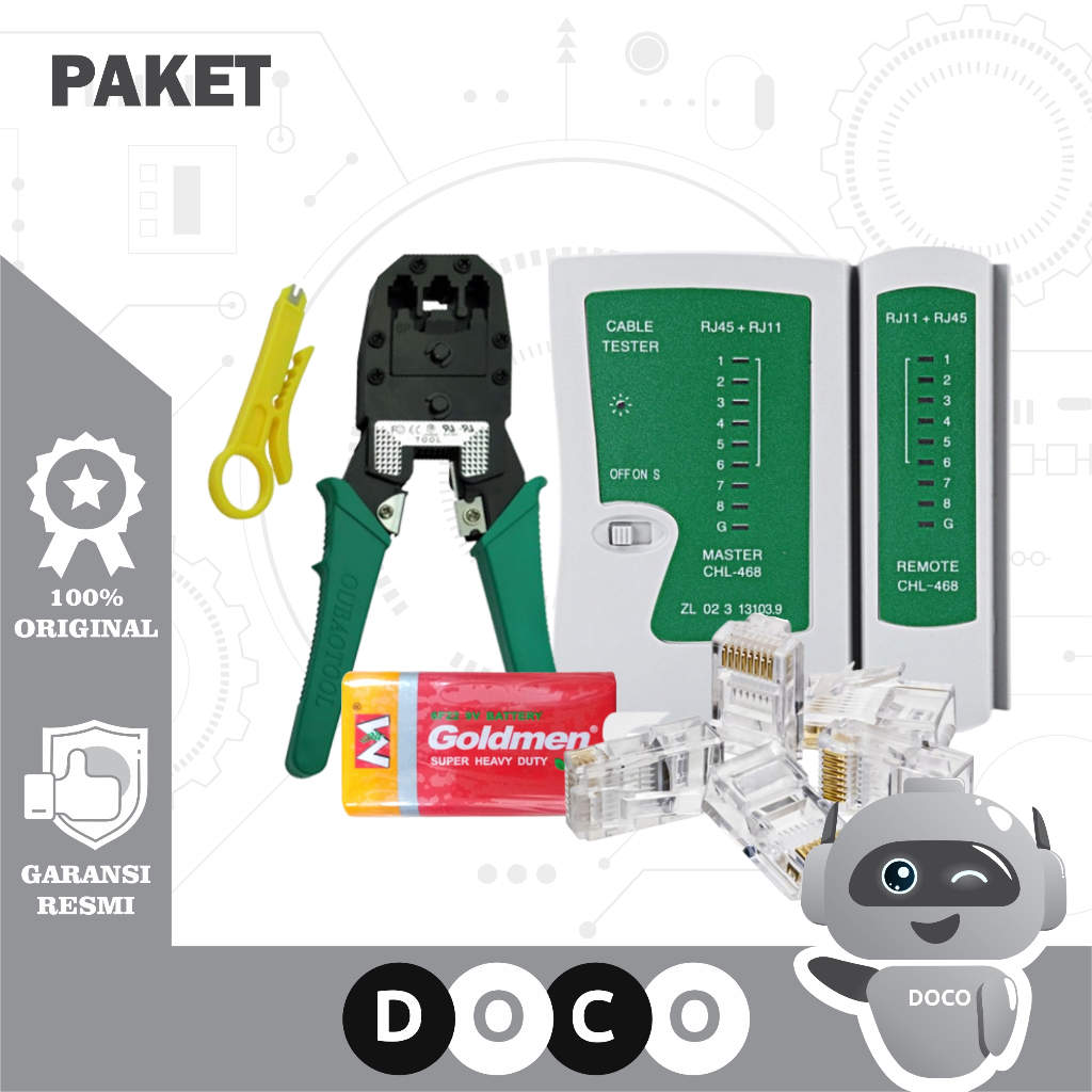 Paket Tang Crimping Tool Rj45 Lan Tester Toolkit Tool Kit Network Repair