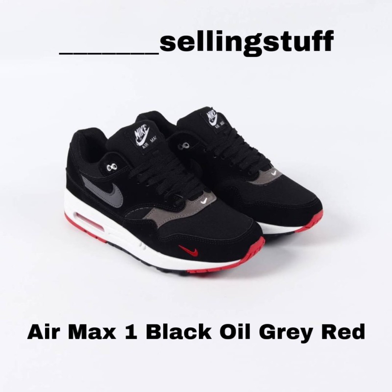 Air Max 1 Black Oil Grey Red