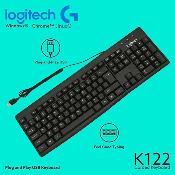 Keyboard Wired USB Logitechs K122 Plug &amp; Play