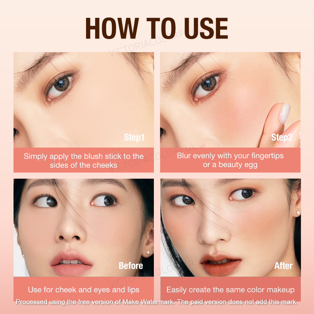 O.TWO.O~Glow Colour Blush Cream Krim Perona Pipi Tekstur Mousse