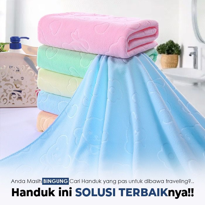 ✿ELYSABETHME✿ Handuk mandi polos dan motif lucu