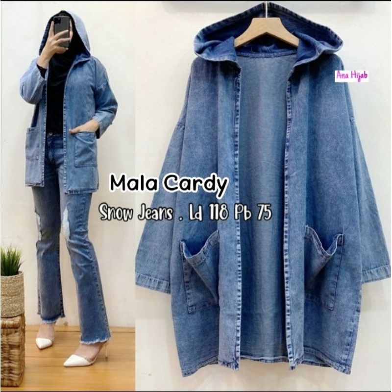 Baju Atasan Wanita Mala Cardigan Cardi Jeans Jumbo