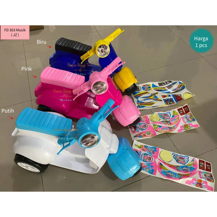 MAINAN ANAK VESPA MINI MUSIC DAN LAMPU FD 303