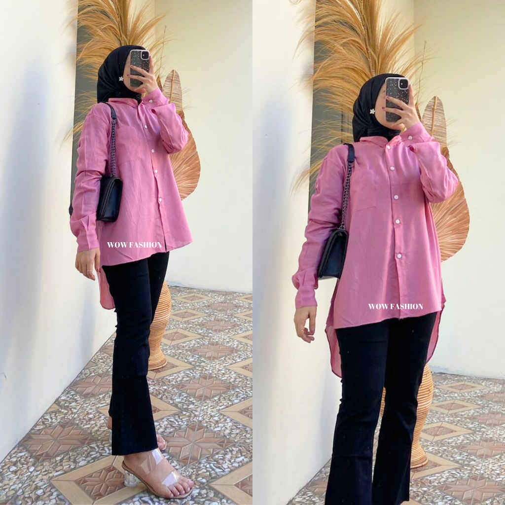 WOW-R-T Disty Oversize - Kemeja Oversize - Atasan Jumbo Wanita