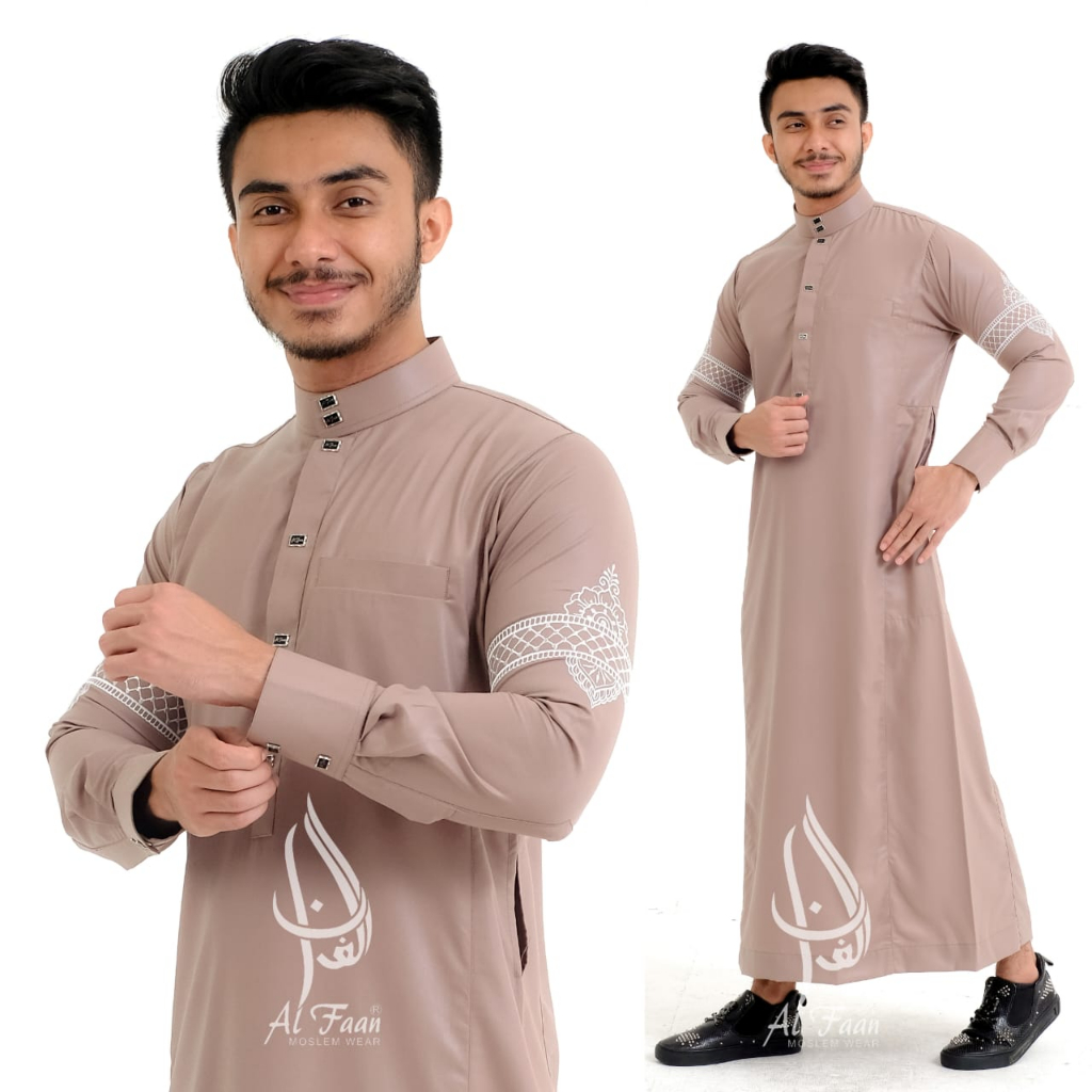 BESTPROMO Jubah Slimfit Pria Gamis Pria Jubah Bordir Terbaru Gamis Alfaan jubah pria muslim bordir