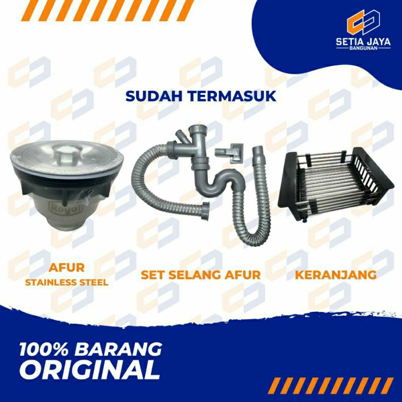 Sink / Tempat / Bak Cuci Piring Royal Stainless Steel Contempo Doppio