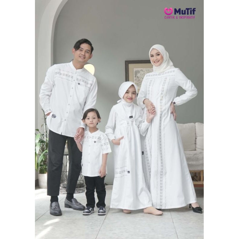 SARIMBIT MUTIF 2023 ARBANZANIA WINTER WHITE GAMIS ARBANZANIA KOKO ARBANZ PUTIH