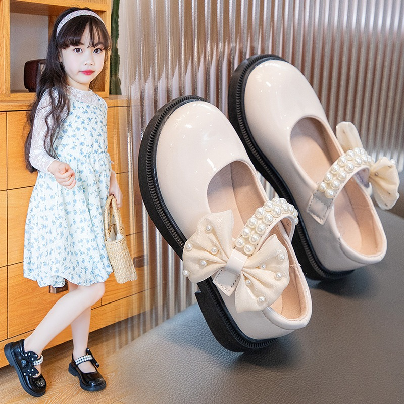 Sepatu Pesta Anak Perempuan Mutiara Glossy