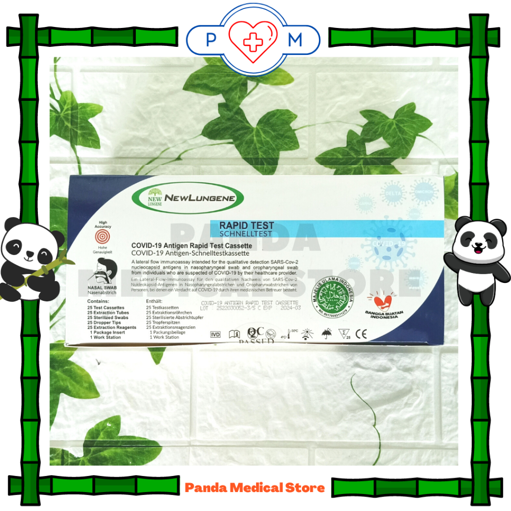 Rapid Test Swab Antigen / Alat Test Covid-19 New Lungene isi 25 Strips